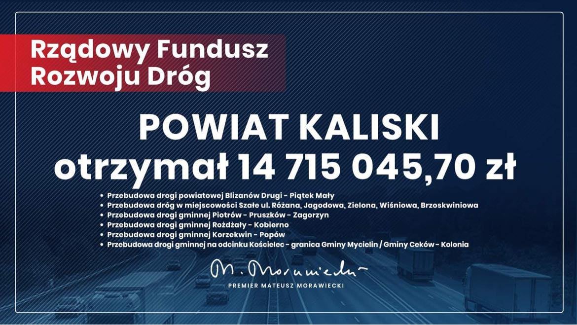 Środki na budowę dróg