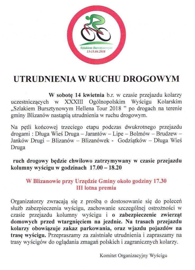 Wyścig Kolarski Szlakiem Bursztynowym HELLENA TOUR 2018