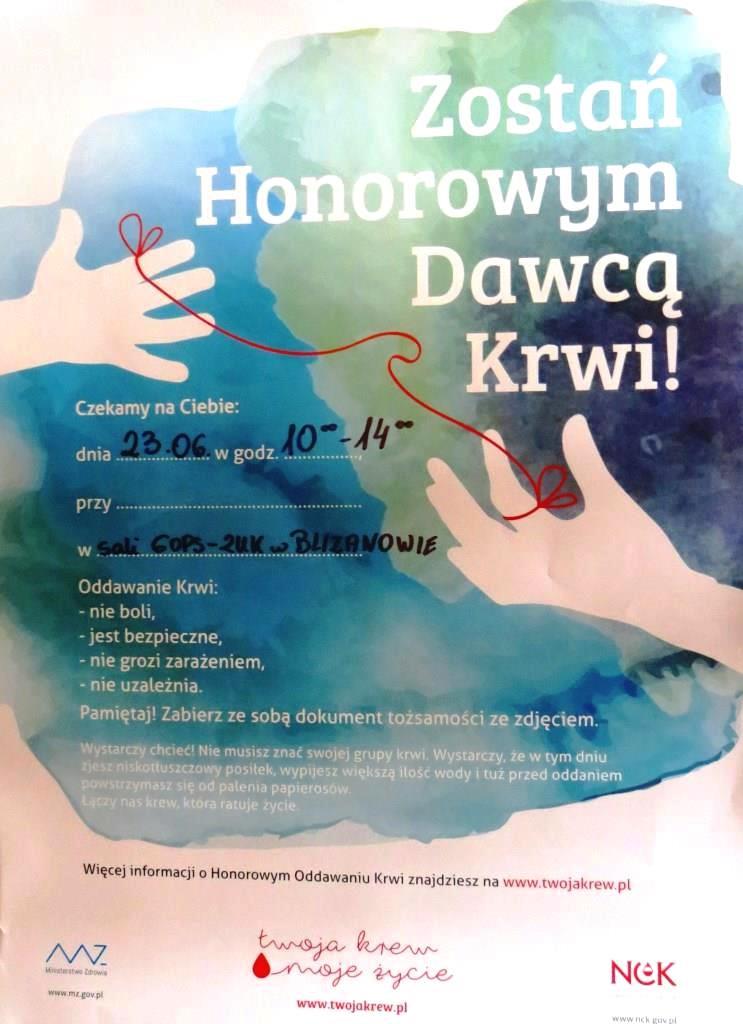 Oddaj krew w Blizanowie