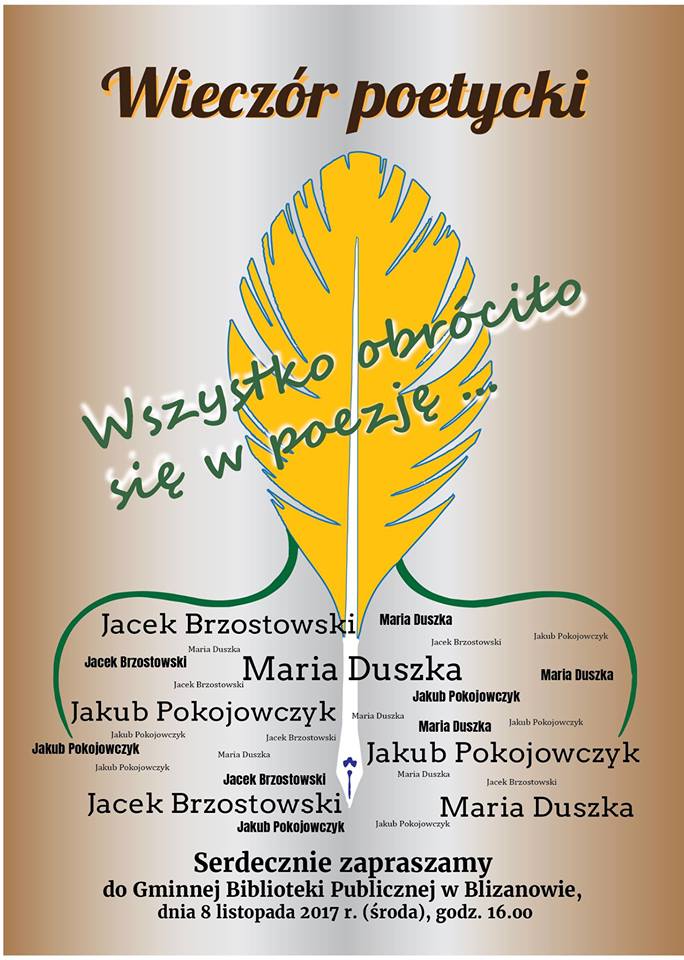 Listopadowy wieczór poetycki w GBP w Blizanowie